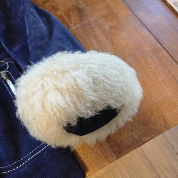 Rare Vintage 60s 70s Blue Velvet Penny Lane Jacket Faux Fur Trim Mod Boho S/M - Picture 3 of 10